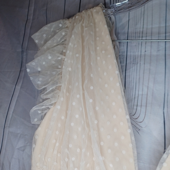 Lulus Yours Evermore Cream Swiss Dot Ruffled Midi Dress NWT - Picture 9 of 16